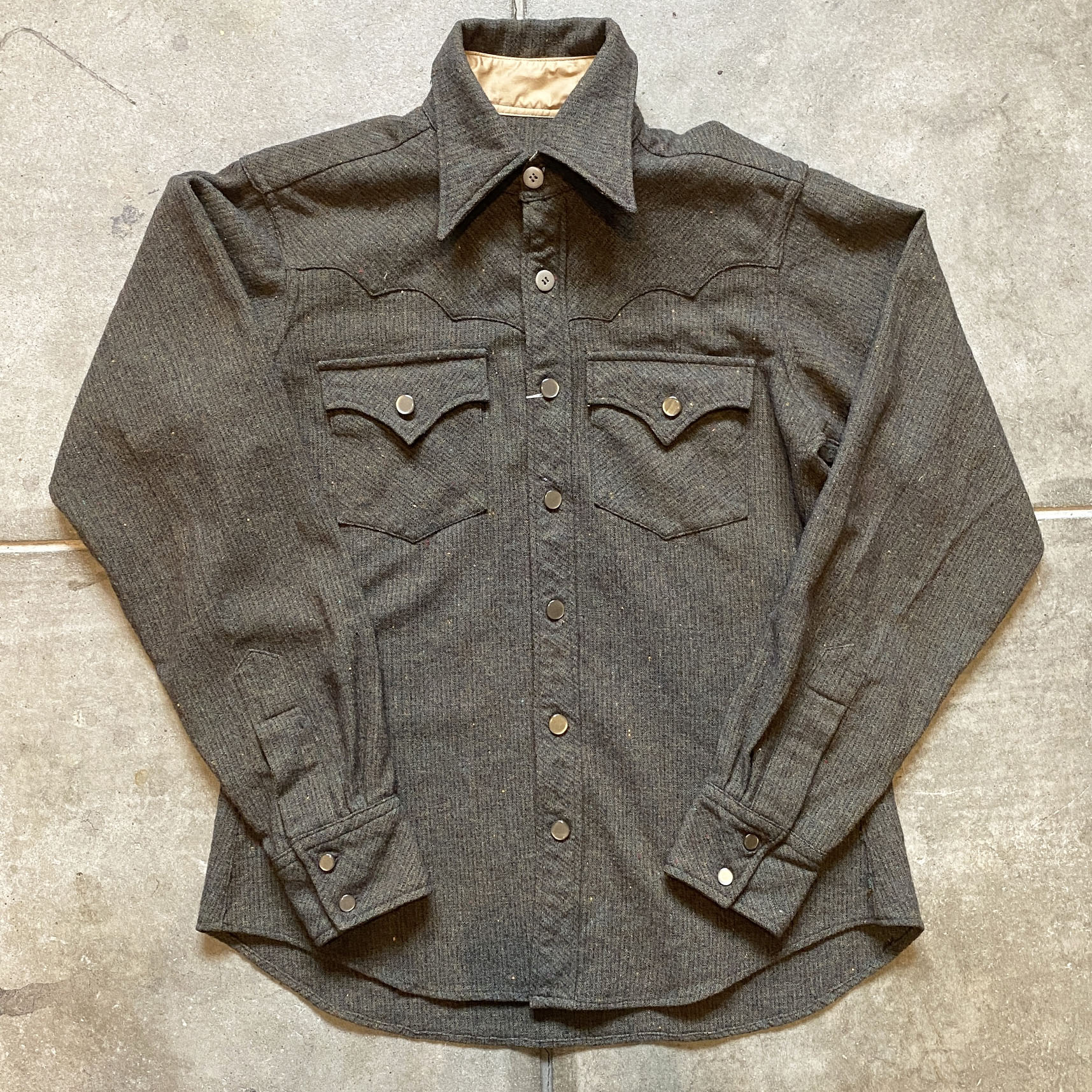 【専用】ビンテージシャツ   1950～60’s   【デッドストック】ネップ地丈72